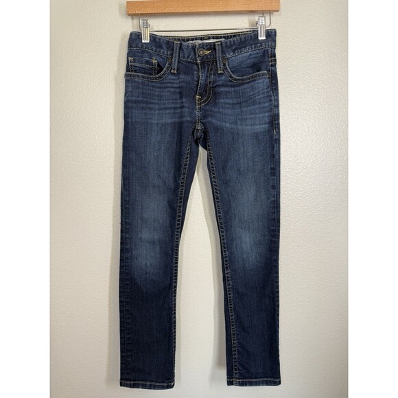 BKE Aaron Men's Jeans Size 26S Teen Boy Dark Wash Denim Buckle Slim Straight EUC - Picture 1 of 12